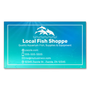 Dolphin, Fish aquarium Shop Magnetic Business Card