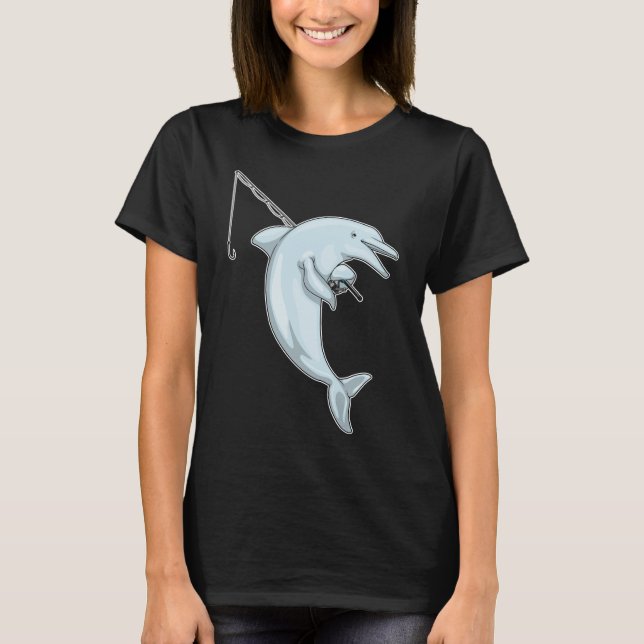 Dolphin Fisher Fishing rod T-Shirt (Front)