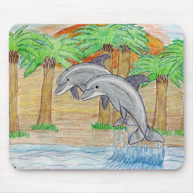 dolphin friends mouse pad (Front)
