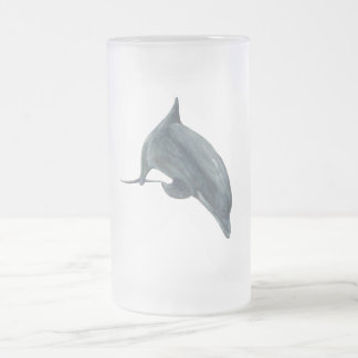 Dolphin Frosted Glass Beer Mug