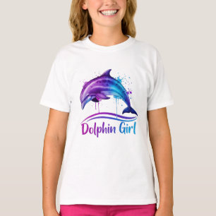 Dolphin Girl Ocean Lover Graphic T-Shirt