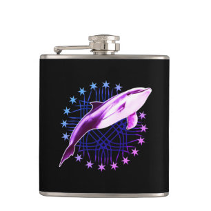 Dolphin Graphic Design Hip Flask