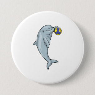 Dolphin Handball player Handball 7.5 Cm Round Badge