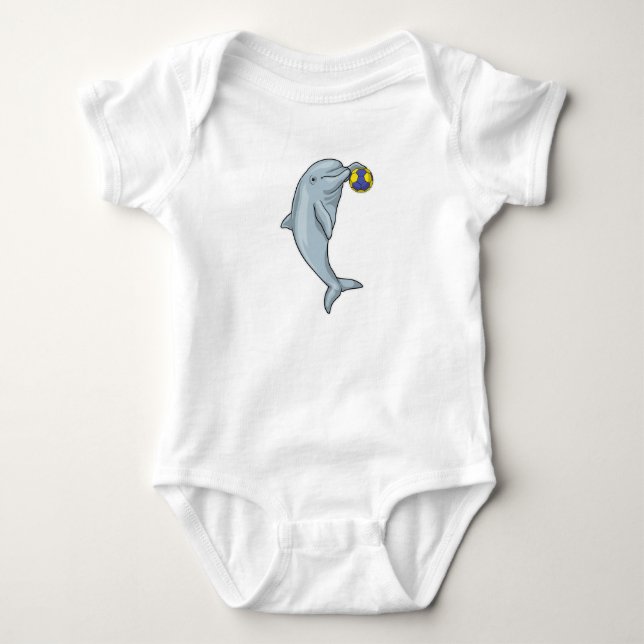 Dolphin Handball player Handball Baby Bodysuit (Front)