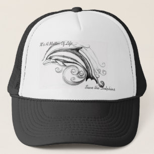 Dolphin Hat in Black & White