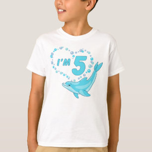 Dolphin Heart 5th Birthday T-Shirt