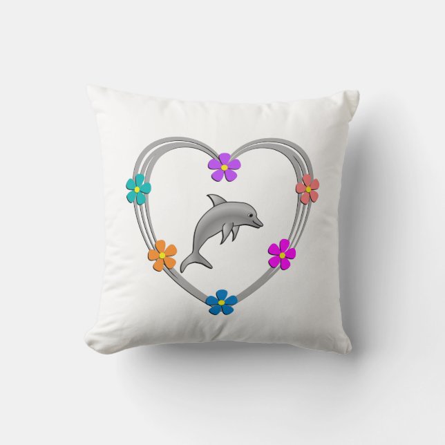 Dolphin Heart Cushion (Front)