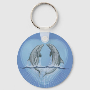 Dolphin Heart Key Ring
