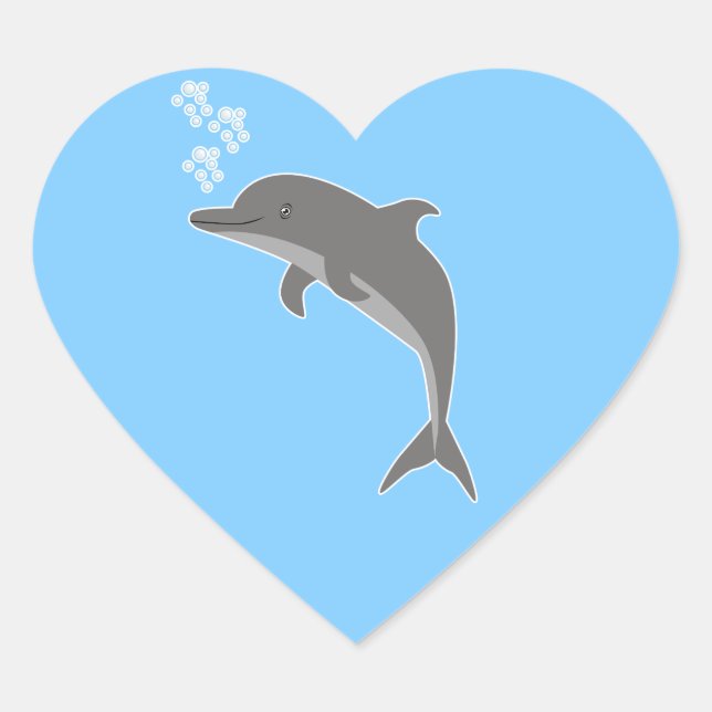 Dolphin Heart Sticker (Front)