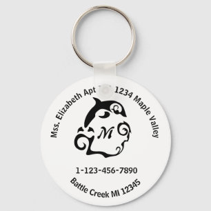 Dolphin Home Contact Info Phone Address Keychain