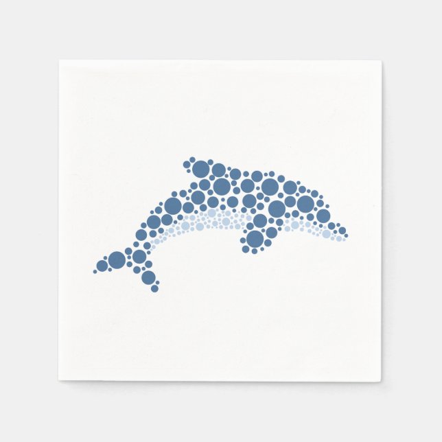 Dolphin In Dots Napkin (Front)