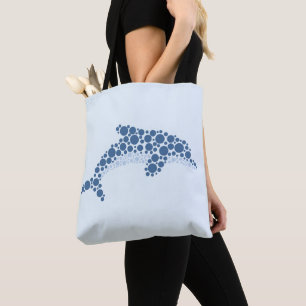 Dolphin In Dots Tote Bag