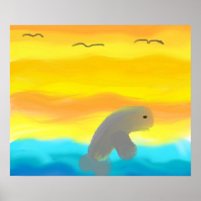 Dolphin In Flight Print (Front)