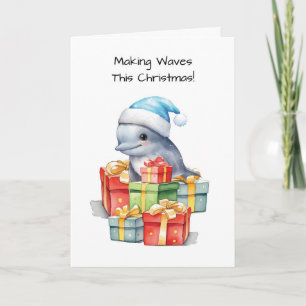 Dolphin in Santa Hat Christmas Gifts of Fun Card