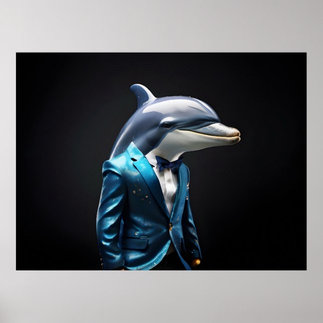 Dolphin in suit poster (Front)