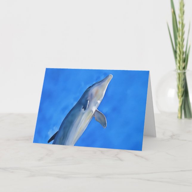 Dolphin in the Air Art Note Card (Front)