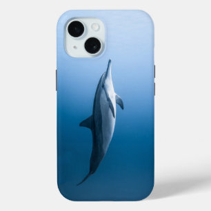 Dolphin in the blue ocean iPhone 15 case