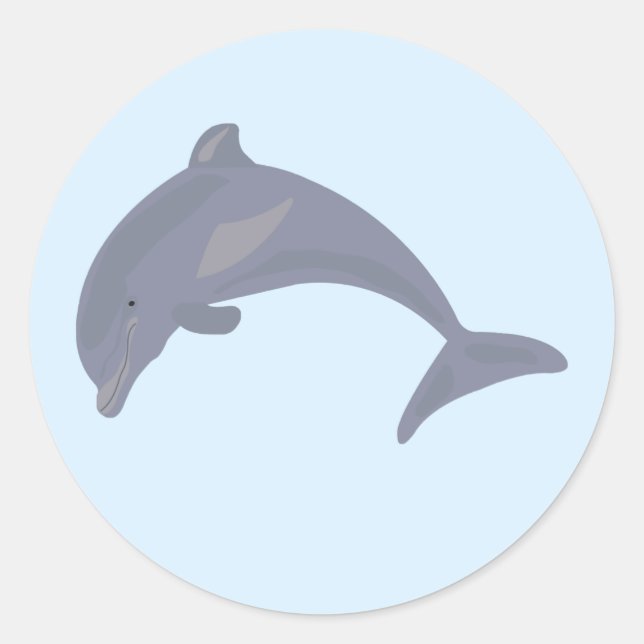 Dolphin in the Sea Classic Round Sticker (Front)