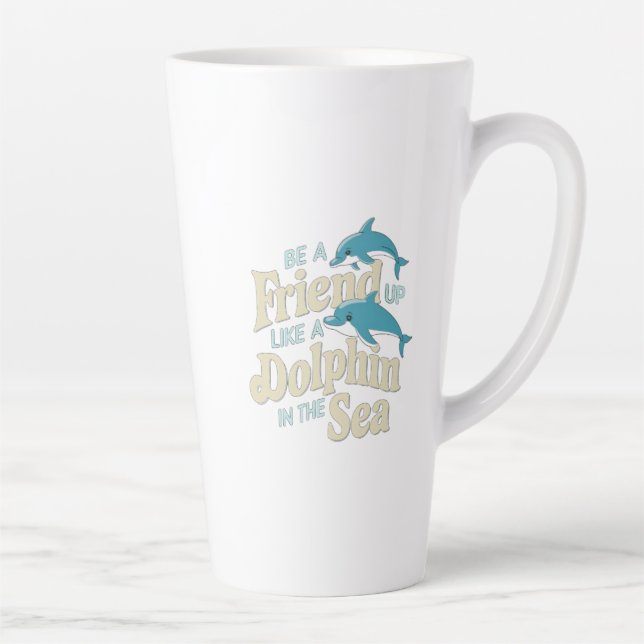 Dolphin Intelligence Latte Mug (Right)