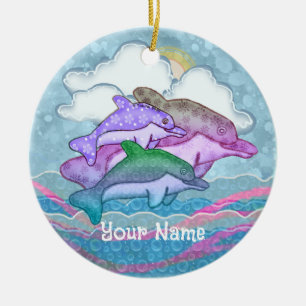 Dolphin Joy Ceramic Tree Decoration