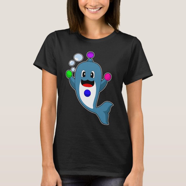 Dolphin Juggler Juggle T-Shirt (Front)
