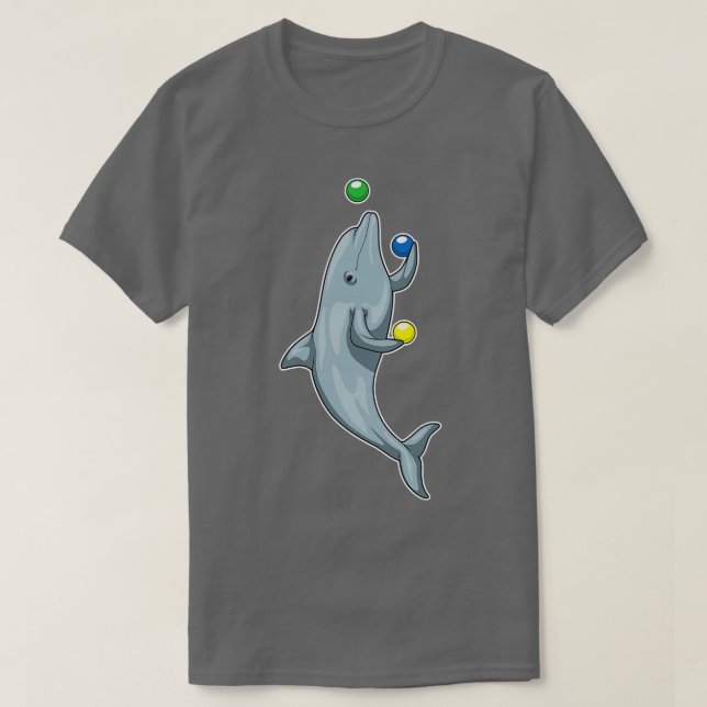 Dolphin Juggler Juggle T-Shirt (Design Front)