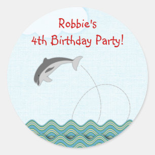 Dolphin Jumping For Joy Personalised Classic Round Sticker