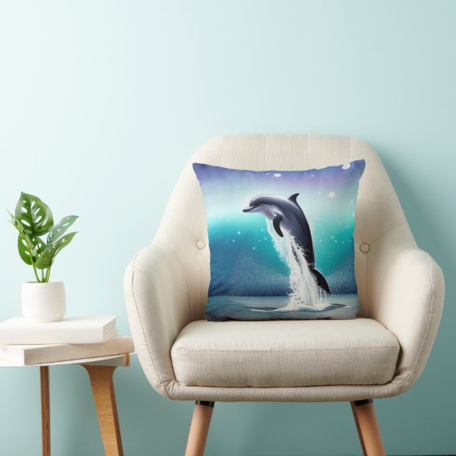 Dolphin Jumping In The Ocean Cushion (Chair)