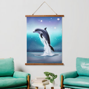 Dolphin Jumping In the Ocean Hanging Tapestry