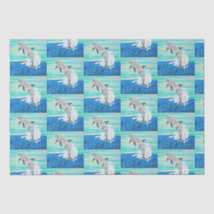 Dolphin Jumping Ocean Splash Tropical Sea Life Tissue Paper