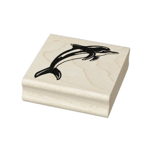 Dolphin Jumping Rubber Stamp