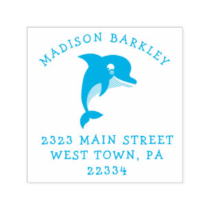 Dolphin Kid's Cute Return Address Stamp