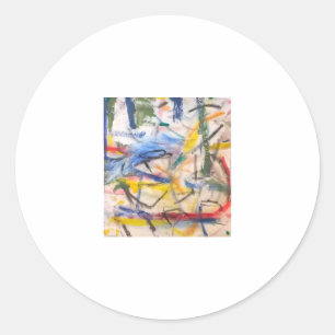 Dolphin Lagoon Abstract Jeff Hankamer Artjunkhaus Classic Round Sticker