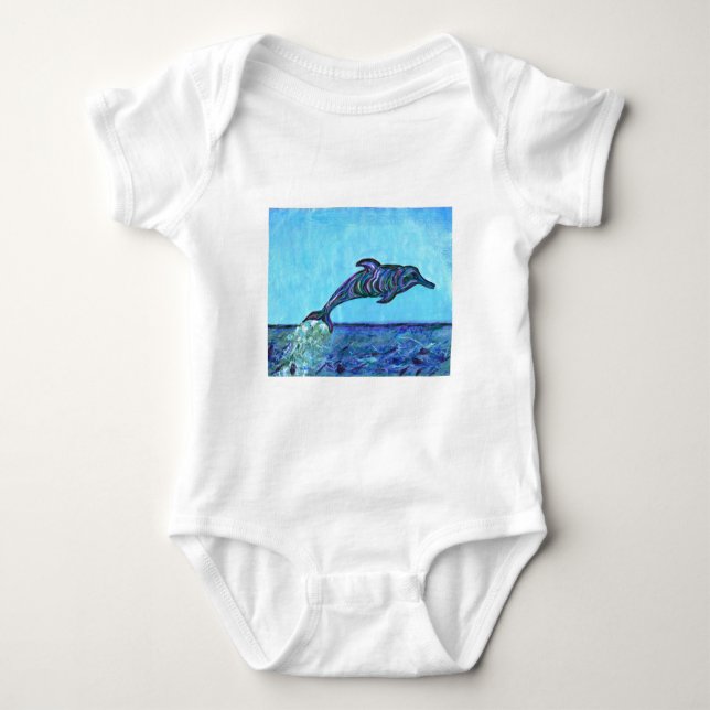 Dolphin leap baby bodysuit (Front)
