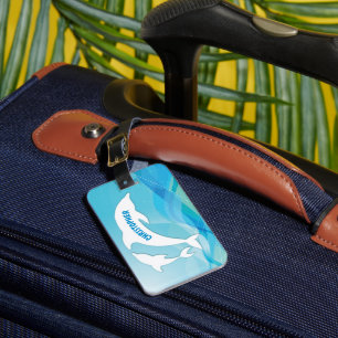Dolphin Leaping in Ocean Personalised Luggage Tag