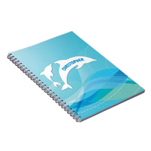 Dolphin Leaping in Ocean Personalised Notebook