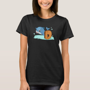 Dolphin Letter D Alphabet Animals For Boys, Girls T-Shirt