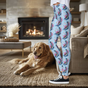 Dolphin Lotus Flowers Cherry Blossoms Leggings