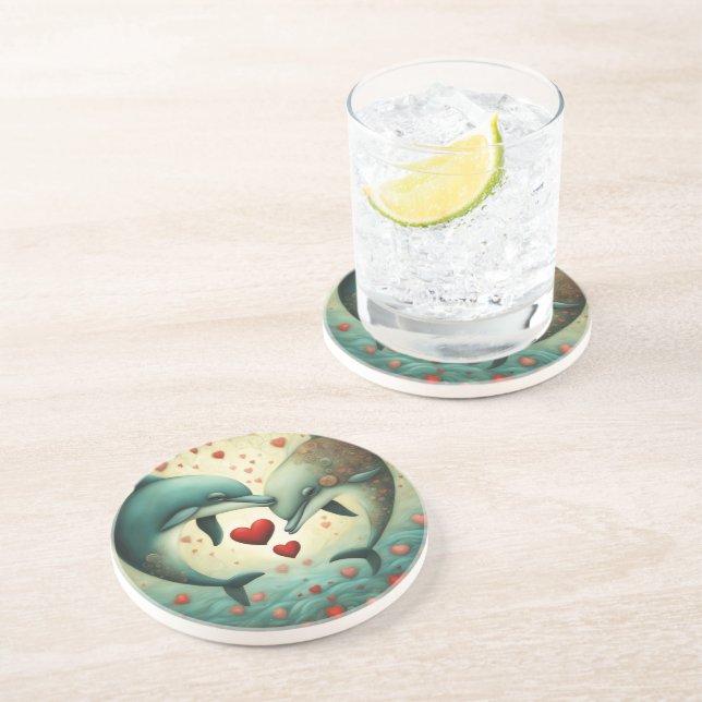 Dolphin Love 2 Coaster (Side)