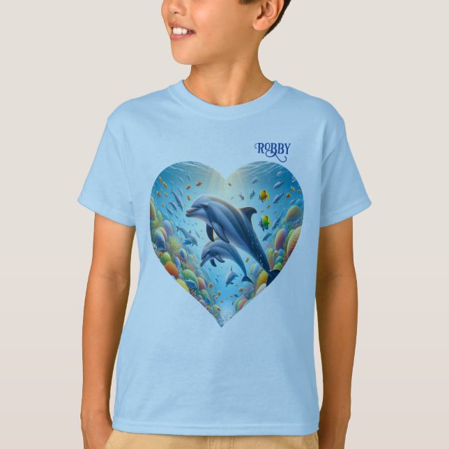 Dolphin Love Boy's T-Shirt (Front)