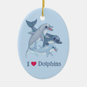 Dolphin Love Ceramic Tree Decoration