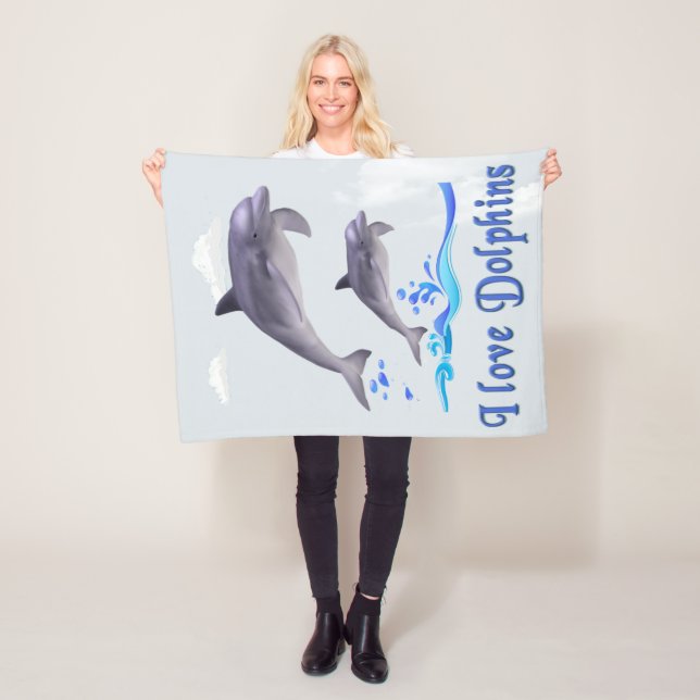 Dolphin Love Fleece Blanket (In Situ)