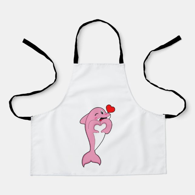 Dolphin Love Heart Apron (Front)