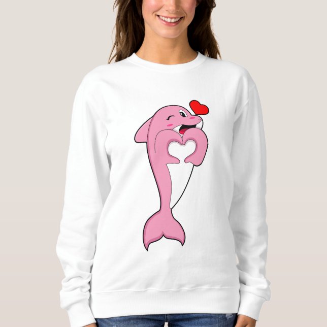 Dolphin Love Heart Sweatshirt (Front)