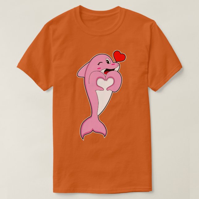 Dolphin Love Heart T-Shirt (Design Front)