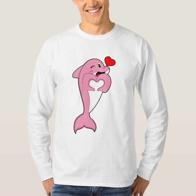 Dolphin Love Heart T-Shirt (Front)