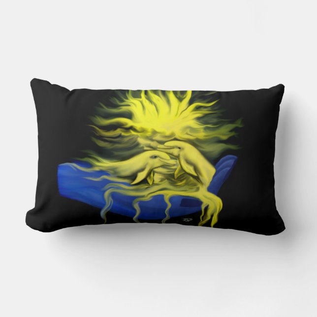 Dolphin Love Lumbar Cushion (Front)