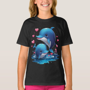 Dolphin Love - Unique Valentine's Day Design T-Shirt