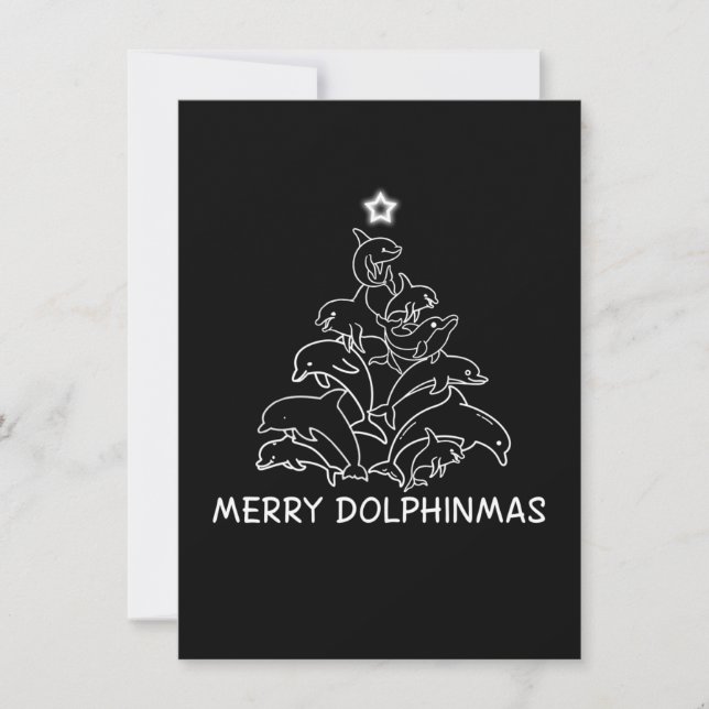 Dolphin Lover Gift| Dolphin Merry Christmas Tree Announcement (Front)