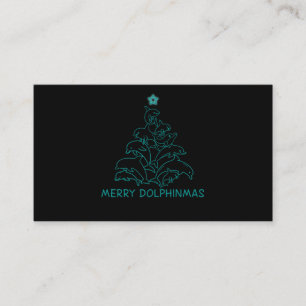Dolphin Lover Gift Dolphin Merry Christmas Tree Business Card